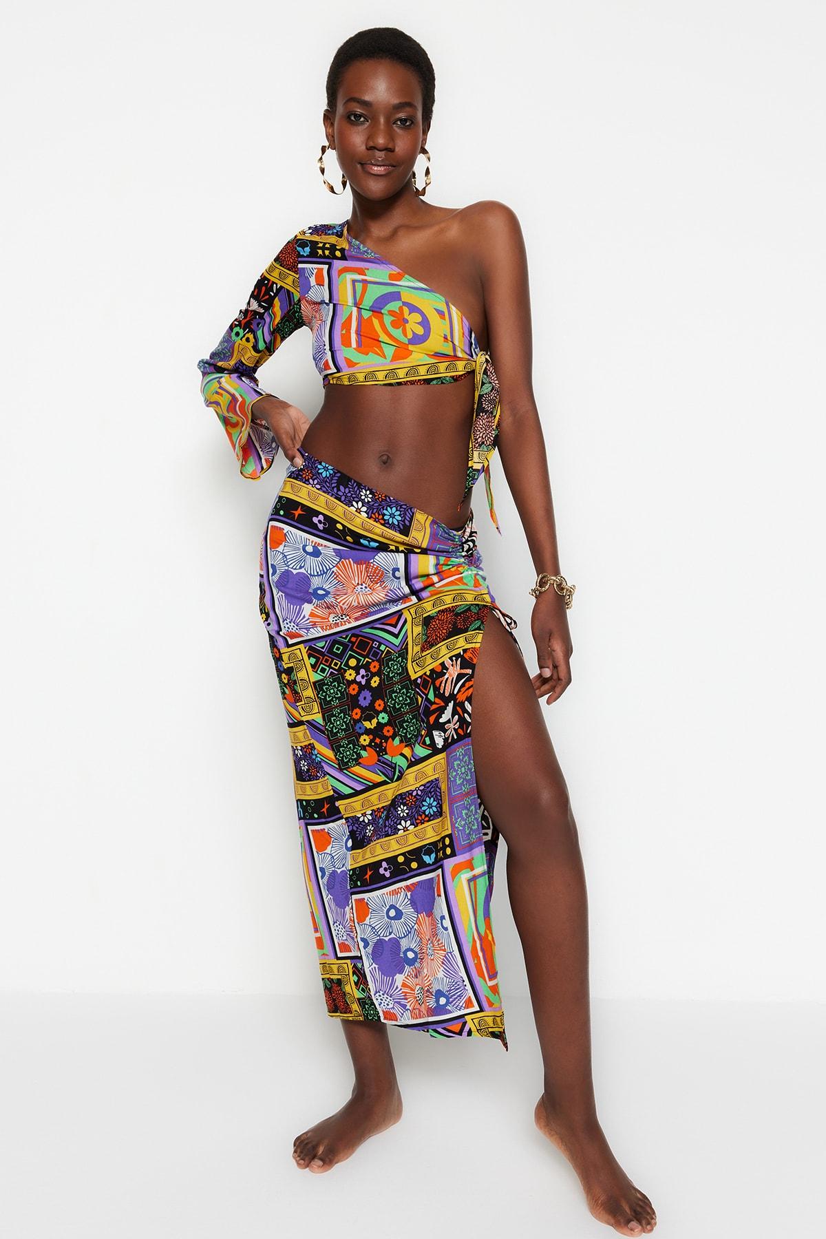 Women s Top-Bottom Set Fashion New Season Ethnic Patterned Woven Tie-Up One-Shoulder Blouse Skirt Set XS лакрична цукерка
Women s Top-Bottom Set Fashion New Season Ethnic Patterned Woven Tie-Up One-Shoulder Blouse Skirt Set XS лакрична цукерка