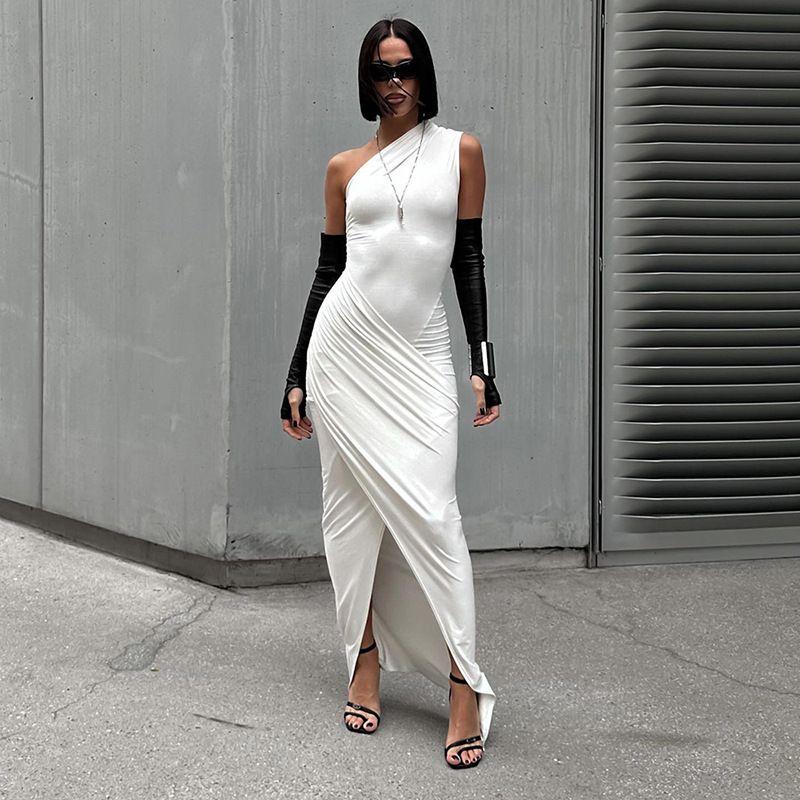 2025 Summer New Arrival Fashion Style Cross-Border Women s Clothing Pure Color Long Dress Casual Diagonal Collar Sleeveless Silm Shoulder Dress White M
2025 Summer New Arrival Fashion Style Cross-Border Women s Clothing Pure Color Long Dress Casual Diagonal Collar Sleeveless Silm Shoulder Dress White M