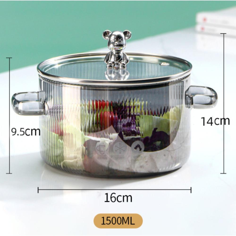 Утолщенная кастрюля с двойными ручками из высокоборосиликатного стекла для электрической плиты или открытого огня - Идеально подходит для супов и лапши
Утолщенная кастрюля с двойными ручками из высокоборосиликатного стекла для электрической плиты или открытого огня - Идеально подходит для супов и лапши