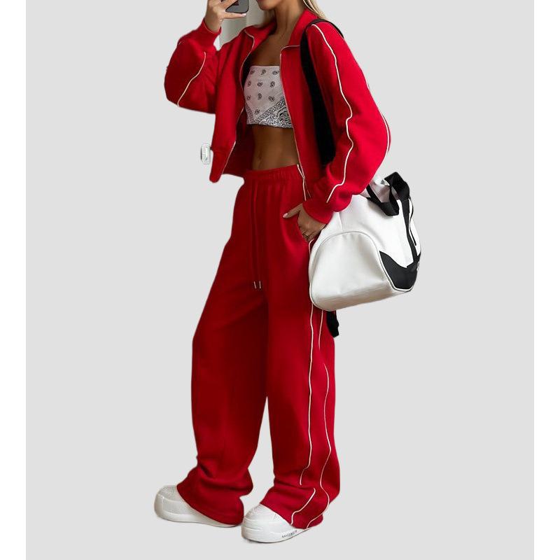 European & American Casual Zipper Cardigan Jacket & Sporty Drawstring Long Pants Women’s Two-piece Set S красный
European & American Casual Zipper Cardigan Jacket & Sporty Drawstring Long Pants Women’s Two-piece Set S красный