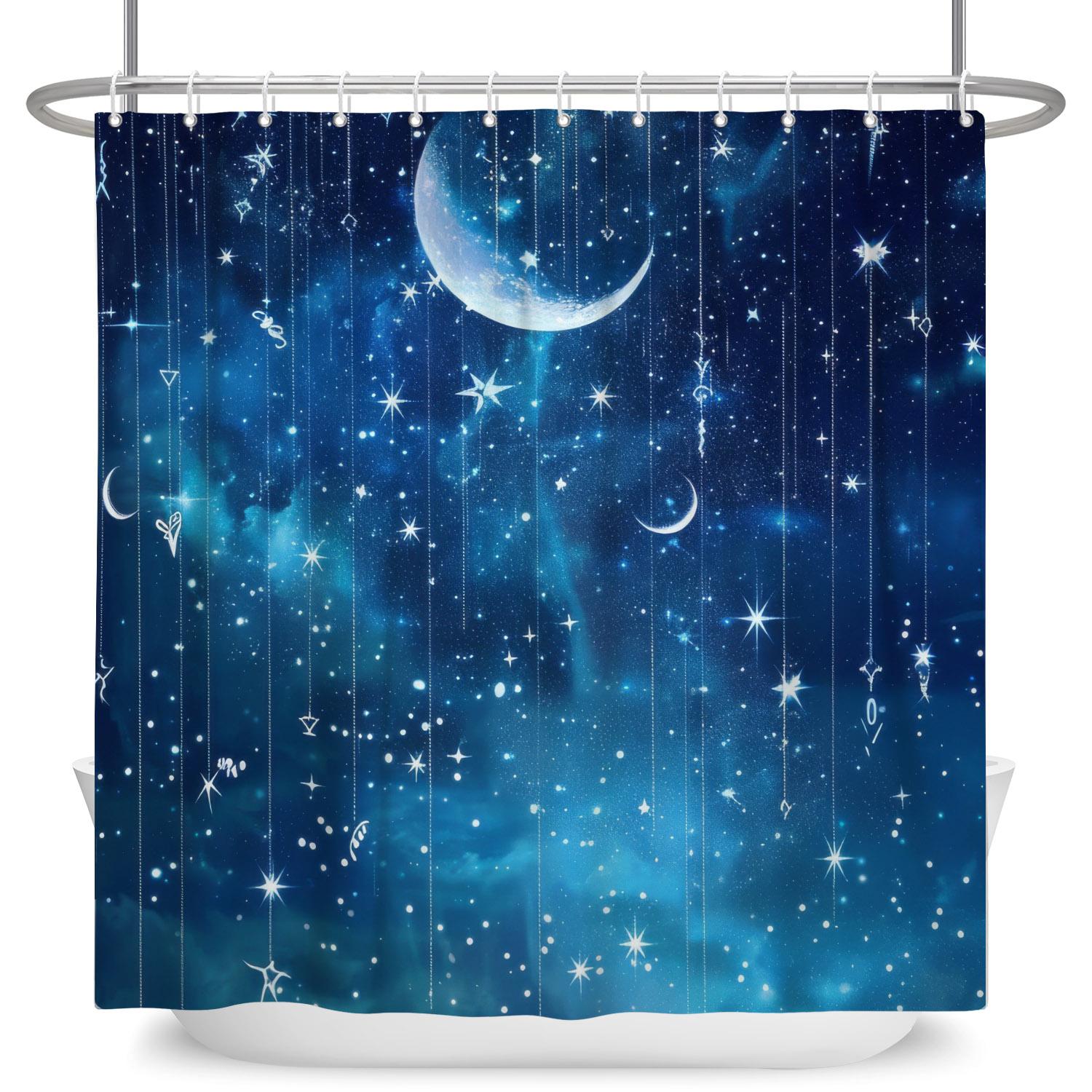 Dreamy Starry Sky Theme Modern Bathroom Curtain Aurora Planet Galaxy Moon Waterproof Polyester Shower Curtain Decor With 12 Hook W60H190(CM)-1 Pcs
Dreamy Starry Sky Theme Modern Bathroom Curtain Aurora Planet Galaxy Moon Waterproof Polyester Shower Curtain Decor With 12 Hook W60H190(CM)-1 Pcs