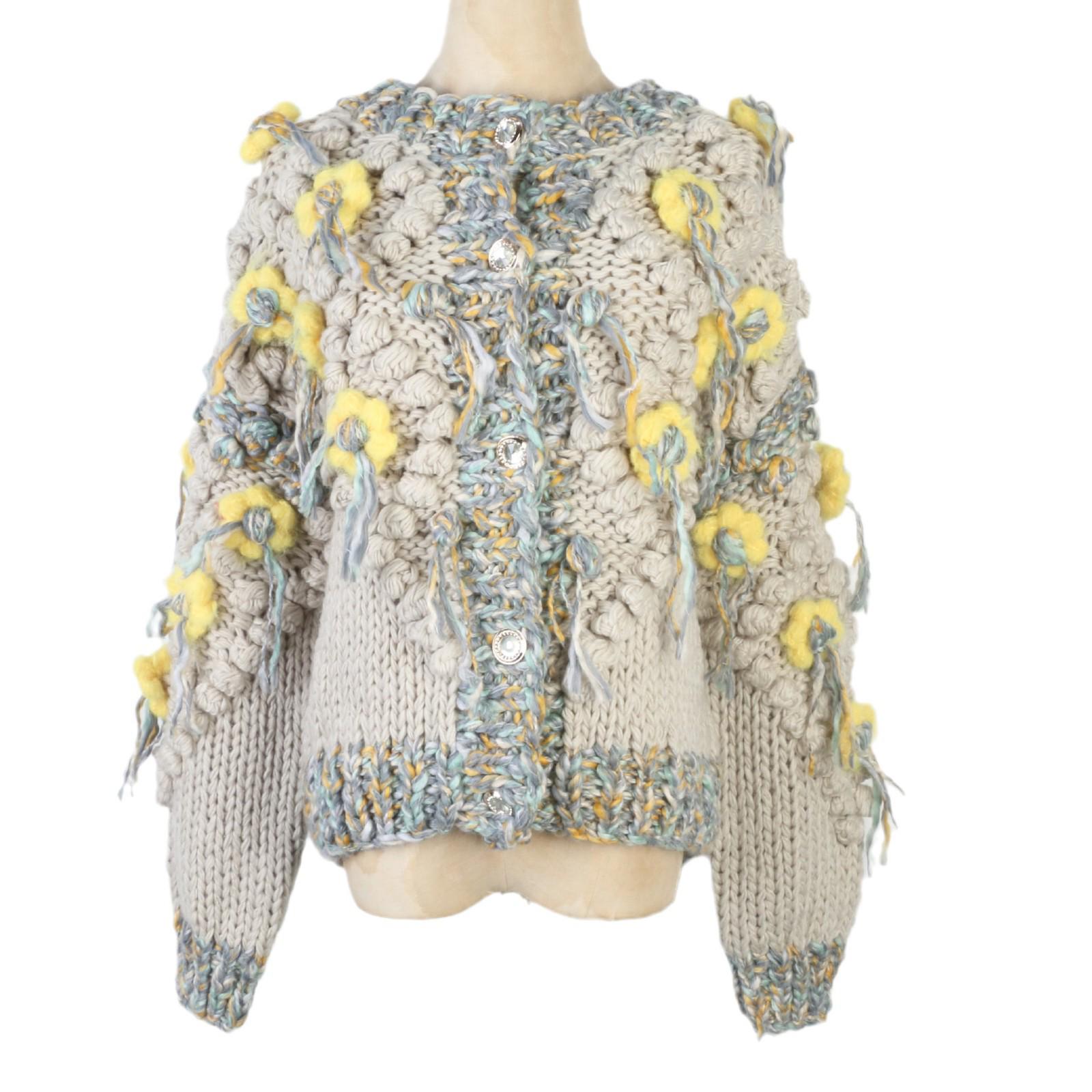 Hand-Knitted Colorblock Tassel 3D Flower Cardigan - Women s Fashionable Loose Sweater Large
Hand-Knitted Colorblock Tassel 3D Flower Cardigan - Women s Fashionable Loose Sweater Large