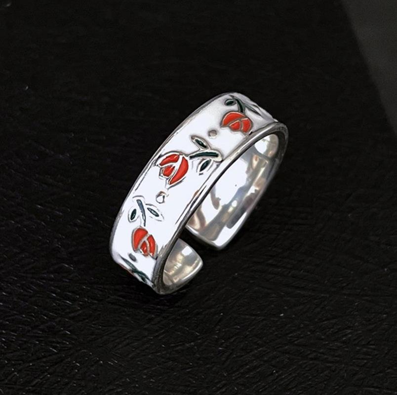New Vintage Enamel Tulip Flower Rings for Women Fashion Simple Sliver Color Adjustable Opening Finger Ring Party Weeding Zircon
New Vintage Enamel Tulip Flower Rings for Women Fashion Simple Sliver Color Adjustable Opening Finger Ring Party Weeding Zircon