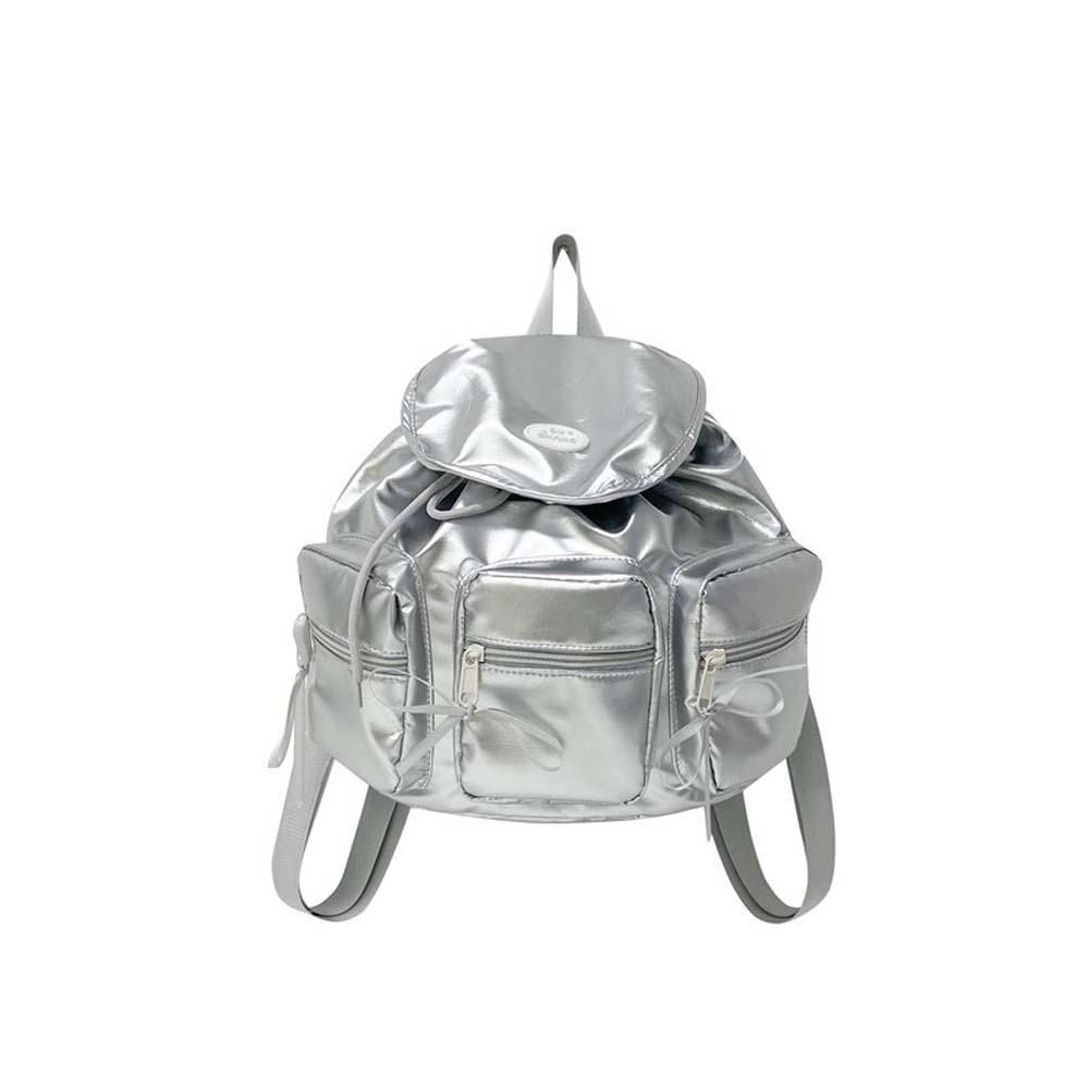 Милый корейский рюкзак на шнурке большой вместимости серебристый из ПУ повседневный женский рюкзак для школы, для покупок серебряный
Милый корейский рюкзак на шнурке большой вместимости серебристый из ПУ повседневный женский рюкзак для школы, для покупок серебряный