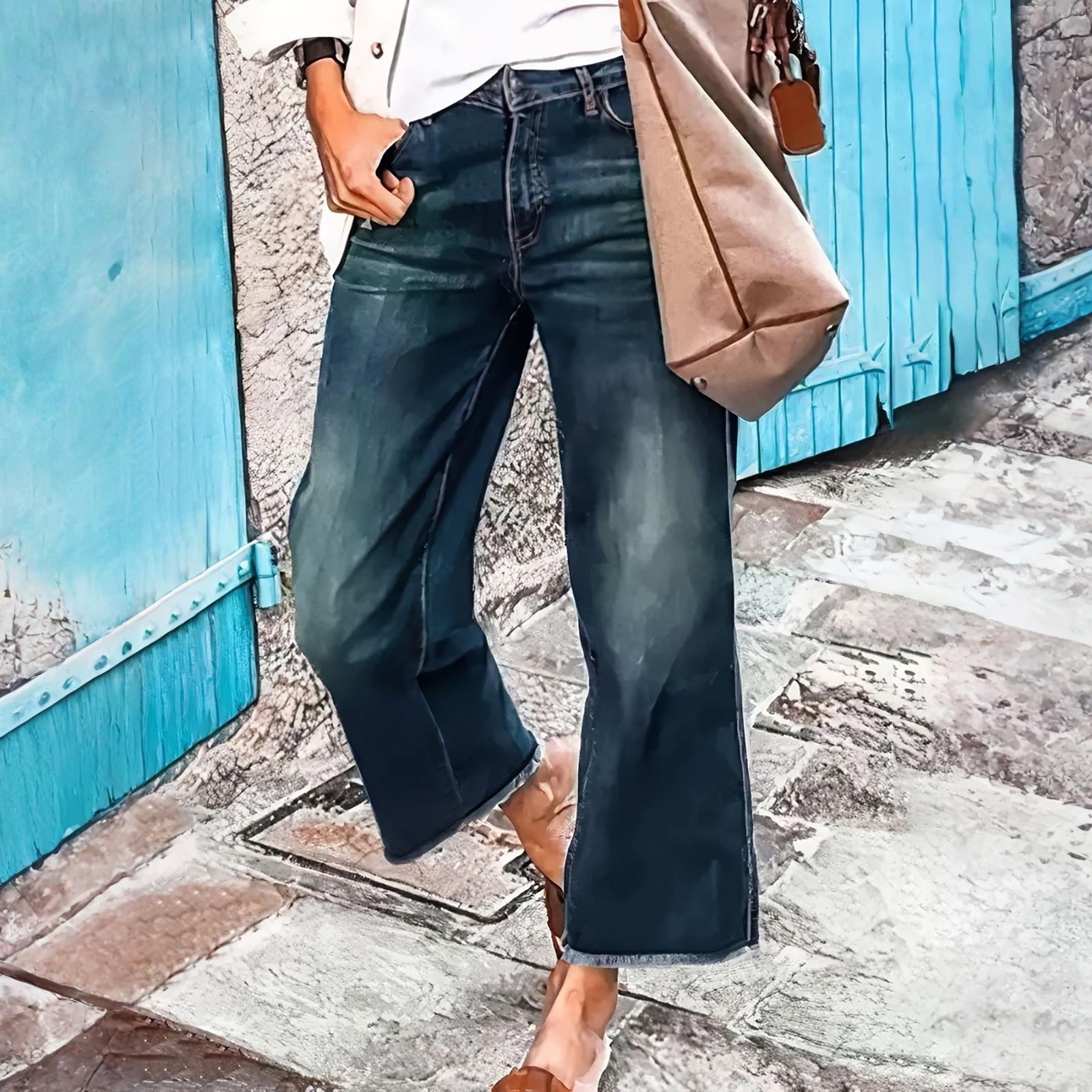 Ladies Jeans Trend Casual Fashion Straight Leg Wide Leg Mid Waist Casual Fringed Denim Cropped Pants L темно-синього кольору
Ladies Jeans Trend Casual Fashion Straight Leg Wide Leg Mid Waist Casual Fringed Denim Cropped Pants L темно-синього кольору
