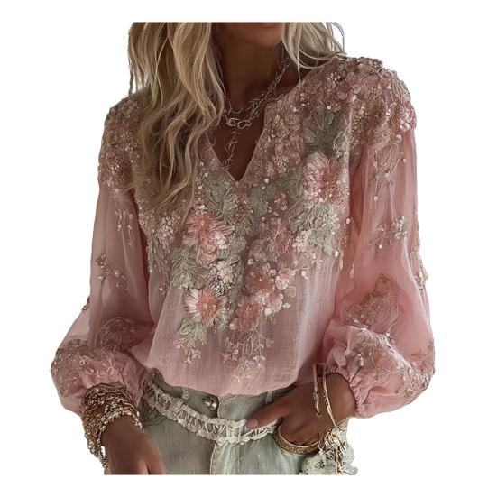 Women Shirt Oversize V-Neck Long Sleeve Casual Spring Autumn Shirt 3D Flower Printed Pattern Relaxed Fit Shirt Daily Wear S
Women Shirt Oversize V-Neck Long Sleeve Casual Spring Autumn Shirt 3D Flower Printed Pattern Relaxed Fit Shirt Daily Wear S