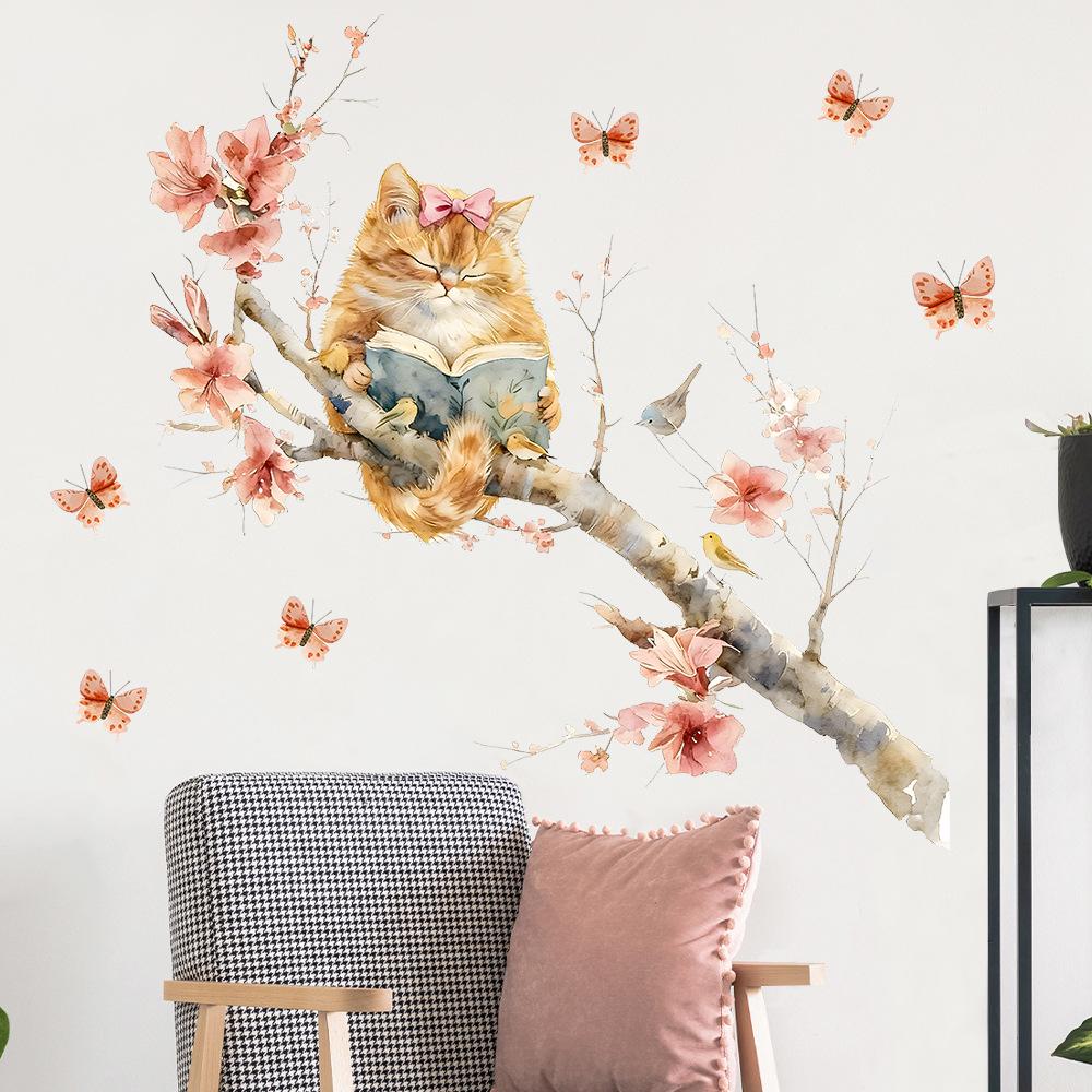 Watercolor Cat Reading On Peach Blossom Branch Wall Sticker Bedroom Self Adhesive 45x59cm разноцветный
Watercolor Cat Reading On Peach Blossom Branch Wall Sticker Bedroom Self Adhesive 45x59cm разноцветный