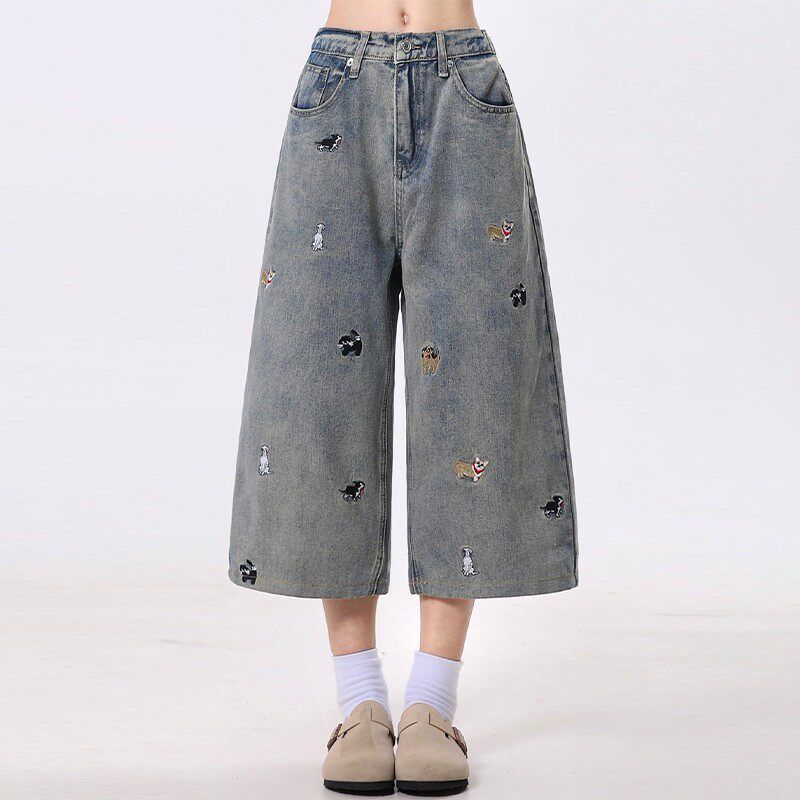 Plus Size Women s Black Denim Jeans for Summer, Super Trendy and Stylish, with Cute Dog Embroidery, Loose Straight-Leg Pants Retro Blue (Cropped Pants) 4XL
Plus Size Women s Black Denim Jeans for Summer, Super Trendy and Stylish, with Cute Dog Embroidery, Loose Straight-Leg Pants Retro Blue (Cropped Pants) 4XL