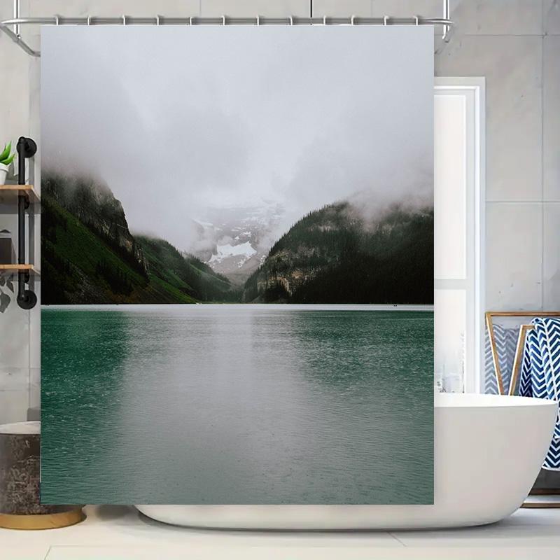 Mountain Escape Shower Curtain Green Water Lake Scene For Bath Decor 3D Print Waterproof Fabric Bathroom Liner W60H190(CM)-1 Pcs
Mountain Escape Shower Curtain Green Water Lake Scene For Bath Decor 3D Print Waterproof Fabric Bathroom Liner W60H190(CM)-1 Pcs