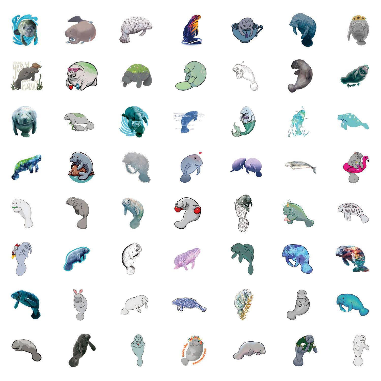 55 Cartoon Manatee Stickers - Waterproof for Stationery & Decor
55 Cartoon Manatee Stickers - Waterproof for Stationery & Decor