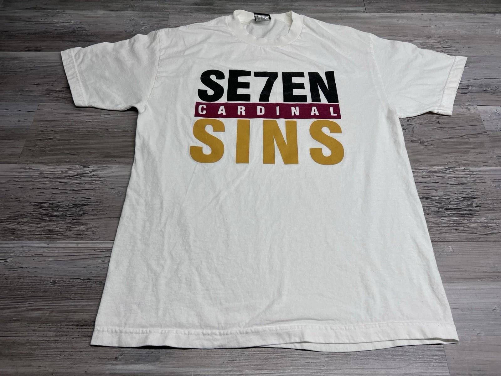 Vintage Y2K Streetwear Graphic T-Shirt Seven 7 Cardinal Sins White Mens Size L 4XL
Vintage Y2K Streetwear Graphic T-Shirt Seven 7 Cardinal Sins White Mens Size L 4XL