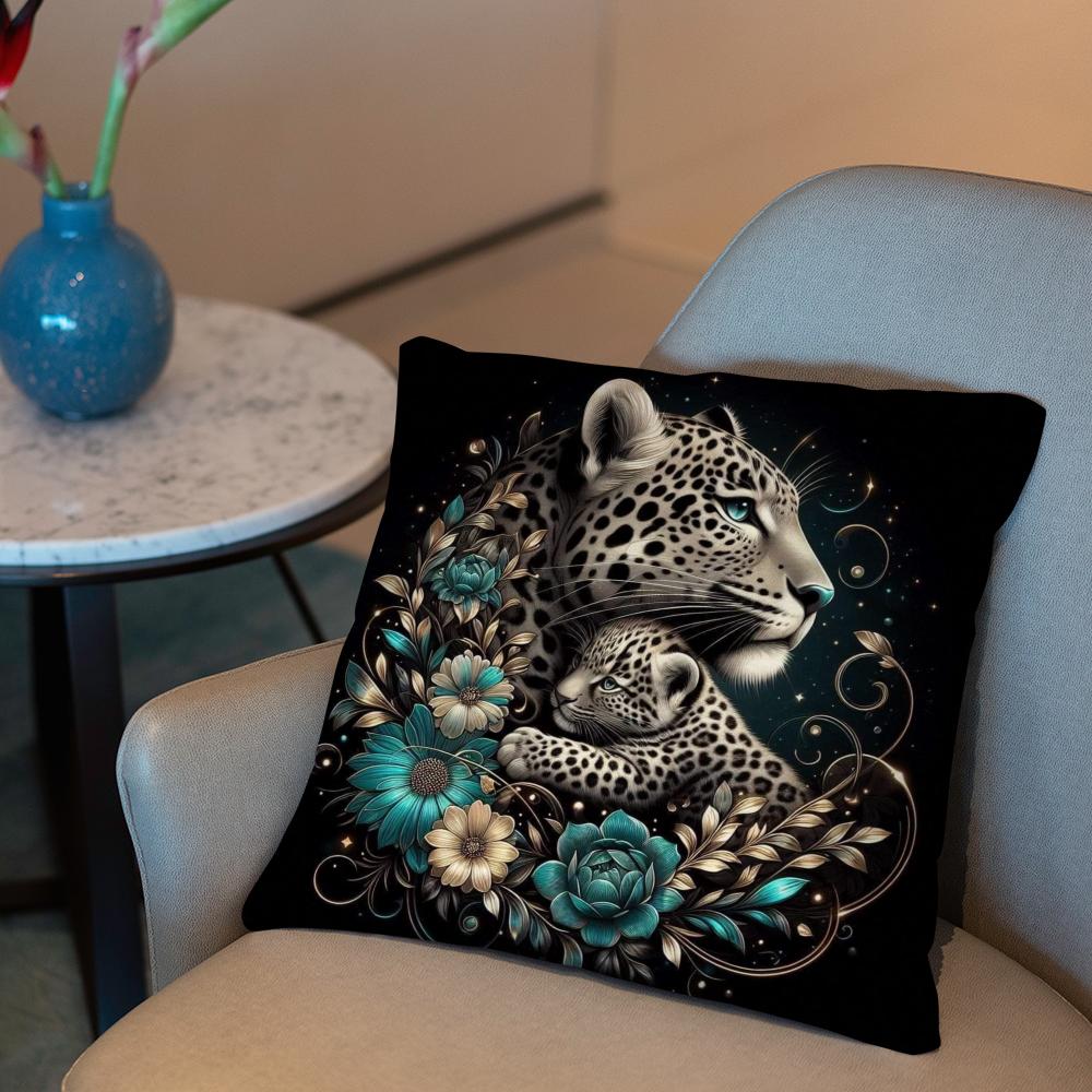 Leopard With Wreath Animals Portrait Cushion Cover 2-in-1 Reversible Plush Pillow Cover | Car/Sofa/Bed | Perfect Gift 12x12Inch
Leopard With Wreath Animals Portrait Cushion Cover 2-in-1 Reversible Plush Pillow Cover | Car/Sofa/Bed | Perfect Gift 12x12Inch