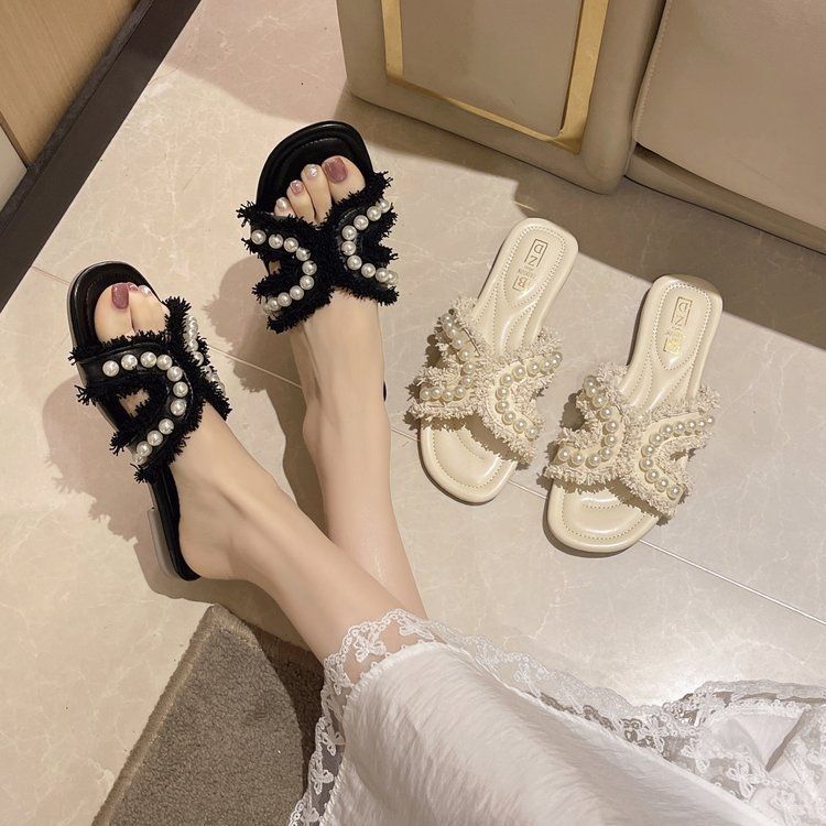 Xiaoxiangfeng flat-bottomed slippers women wear spring soft-bottomed fairy versatile pearl beach sandals 2025 summer new 35
Xiaoxiangfeng flat-bottomed slippers women wear spring soft-bottomed fairy versatile pearl beach sandals 2025 summer new 35