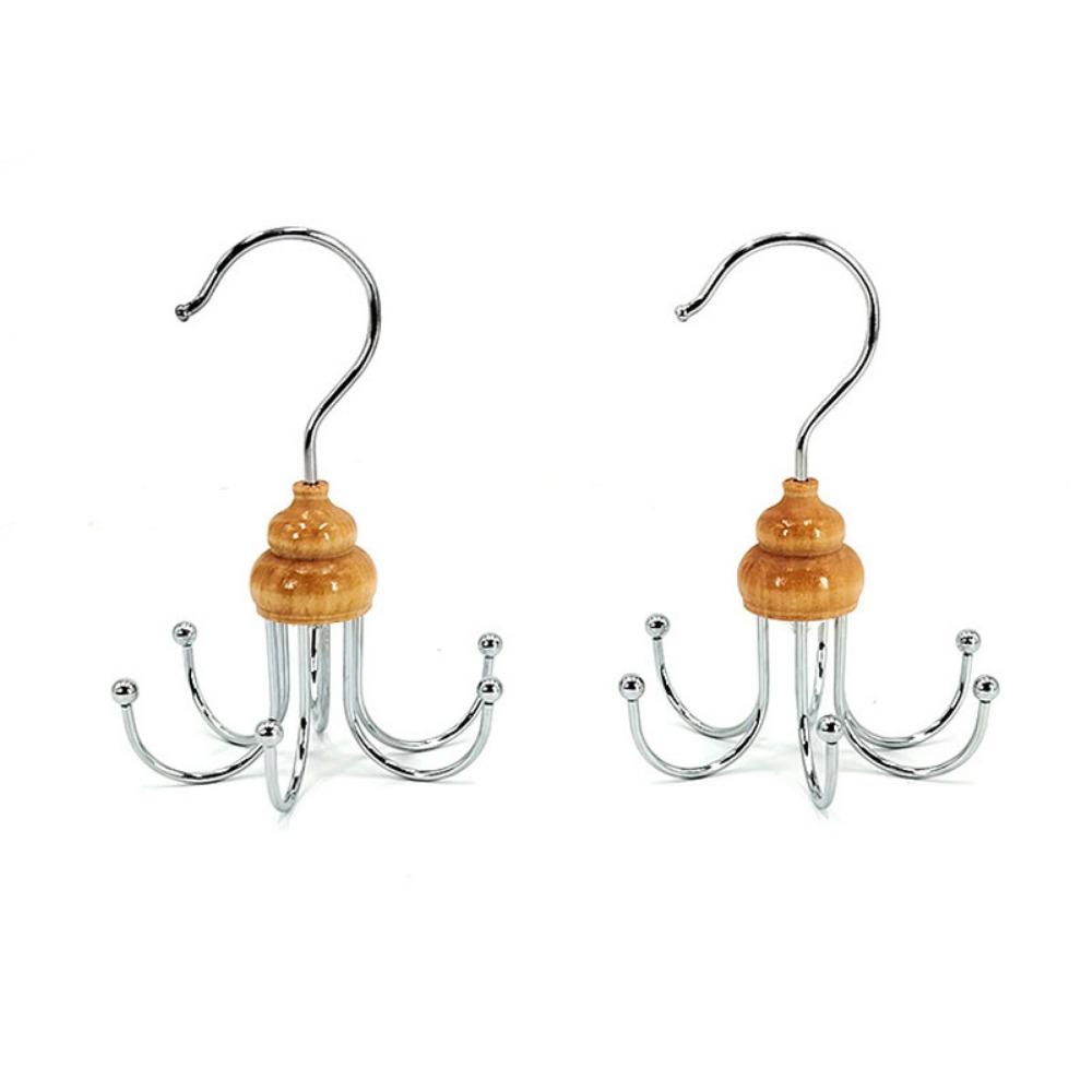 2 шт. Металлические крючки с 6 когтями, вращающиеся на 360°, Железная вешалка для ремней, Прочная вешалка для хранения сумок, Гардероб 2Pcs