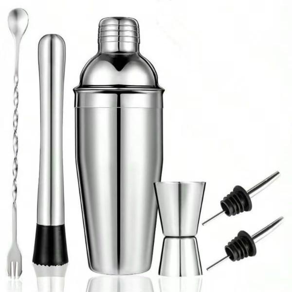 6-Piece Stainless Steel Cocktail Shaker Set with Black Cloth Bag
6-Piece Stainless Steel Cocktail Shaker Set with Black Cloth Bag