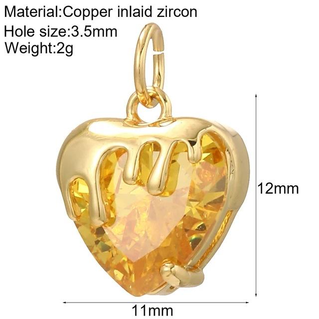 Copper Heart Shaped Charm Pendant with Inlaid Zircon for DIY Beaded Bracelets and Jewelry Making Accessories with 3 5mm Hole Size One Size
Copper Heart Shaped Charm Pendant with Inlaid Zircon for DIY Beaded Bracelets and Jewelry Making Accessories with 3 5mm Hole Size One Size