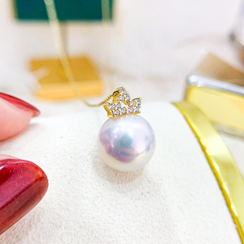 DIY S925 Silver Crown Necklace Pendant for 9-14mm Pearls Gold Pendant Setting Without Pearl or Chain 
DIY S925 Silver Crown Necklace Pendant for 9-14mm Pearls Gold Pendant Setting Without Pearl or Chain