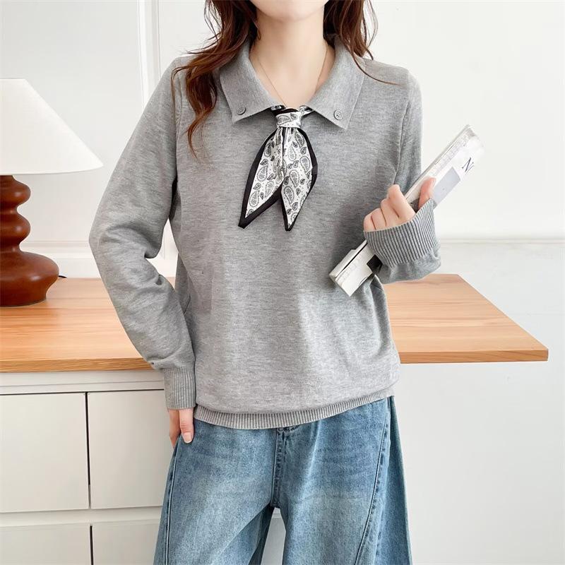 2025 Autumn Plus Size Women s Bow Collar Knit Top - Long Sleeve Pullover XXL серый
2025 Autumn Plus Size Women s Bow Collar Knit Top - Long Sleeve Pullover XXL серый