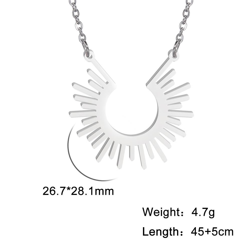 Cazador Rays of Sun Pendant Necklace for Women Half Circle Spiked Chocker Stainless Steel Jewelry Birthday Gift Wholesale 2025 45-50 cm
Cazador Rays of Sun Pendant Necklace for Women Half Circle Spiked Chocker Stainless Steel Jewelry Birthday Gift Wholesale 2025 45-50 cm