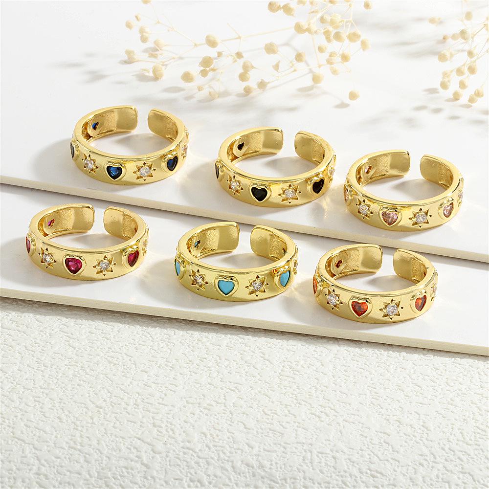 Heart and Star Zircon Open Ring: Chic European-American Luxury Women s Style Adjustable
Heart and Star Zircon Open Ring: Chic European-American Luxury Women s Style Adjustable