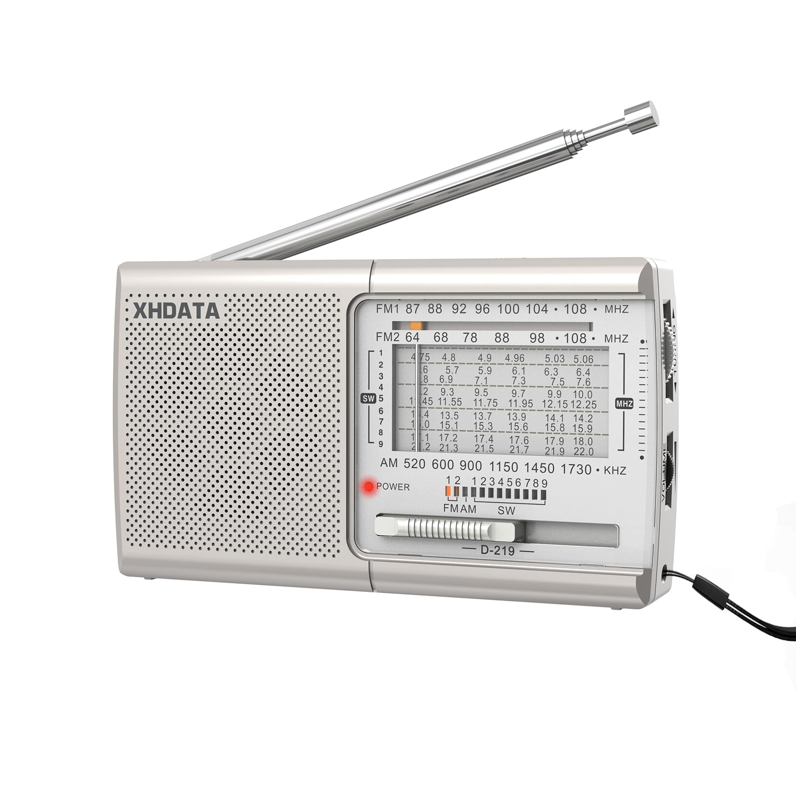 XHDATA D219 Portable Shortwave Radio, Compact, FM, AM, SW, Wide FM Compatible, Stereo, High-Sensitivity DSP, Pocket Radio, AA Battery Operated, Easy O
XHDATA D219 Portable Shortwave Radio, Compact, FM, AM, SW, Wide FM Compatible, Stereo, High-Sensitivity DSP, Pocket Radio, AA Battery Operated, Easy O