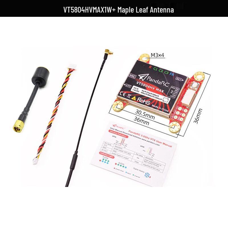 PandaRC VT5804HVMAX 5.8G Video Transmitter with Maple Leaf Antenna
PandaRC VT5804HVMAX 5.8G Video Transmitter with Maple Leaf Antenna