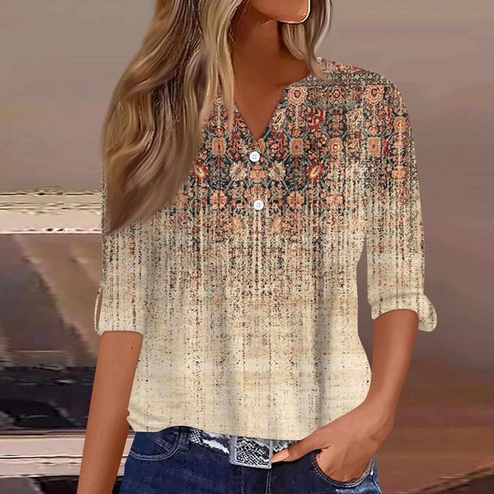 Женская модная повседневная футболка с v-образным вырезом и длинным рукавом с принтом, топ на пуговицах XL светло-коричневого
Женская модная повседневная футболка с v-образным вырезом и длинным рукавом с принтом, топ на пуговицах XL светло-коричневого