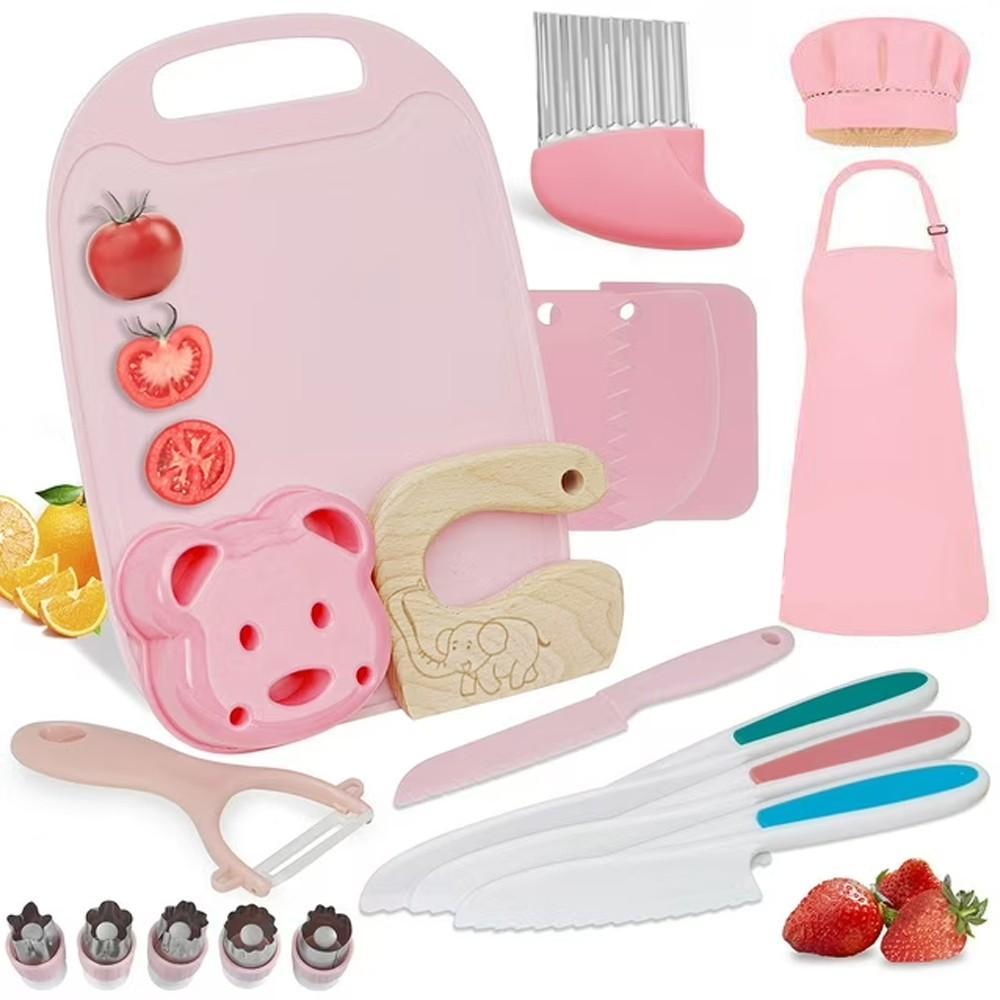 19Pcs Kids Cooking Set With Kids Knife Set For Real Cooking, Kid-Safe Knife Set With Cutting Board, Toddler Kitchen Utensils, Kids Chef Hat And Apron
19Pcs Kids Cooking Set With Kids Knife Set For Real Cooking, Kid-Safe Knife Set With Cutting Board, Toddler Kitchen Utensils, Kids Chef Hat And Apron