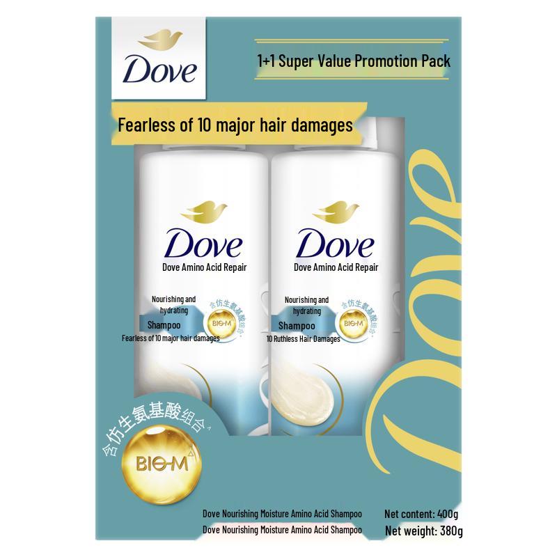 Dove Nourishing & Hydrating Amino Acid Shampoo Set (400g+380g)
Dove Nourishing & Hydrating Amino Acid Shampoo Set (400g+380g)