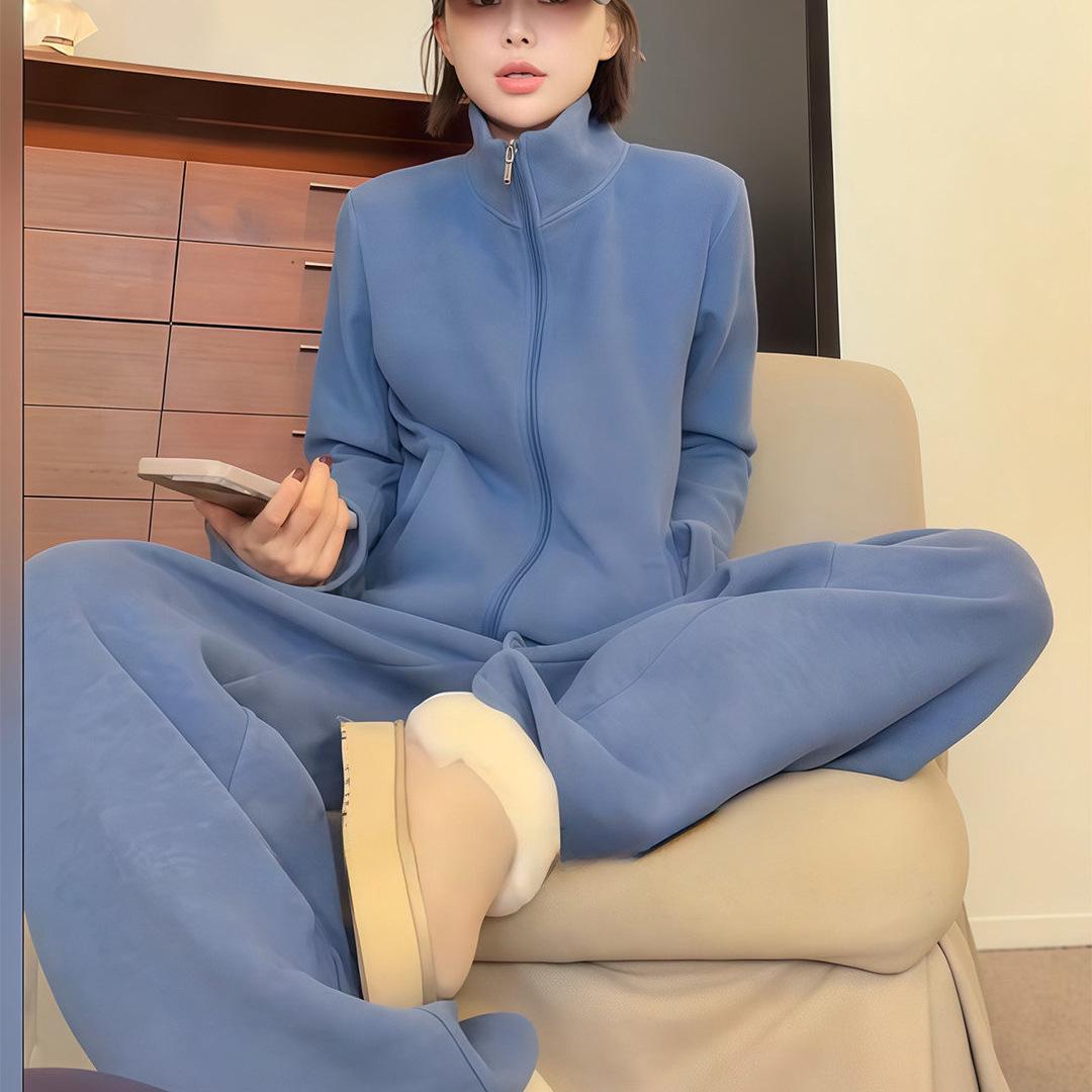 Korean Style Plus Size Stand Collar Hoodie & Wide Leg Pants Velvet Sports Suit for Autumn/Winter 3XL (180-240 Jin)
Korean Style Plus Size Stand Collar Hoodie & Wide Leg Pants Velvet Sports Suit for Autumn/Winter 3XL (180-240 Jin)
