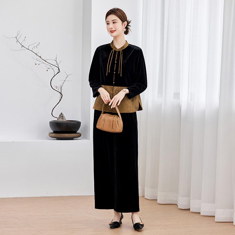 Elegant Autumn Gold Velvet Jacquard Two-Piece Set for Middle-Aged & Elderly Women 5XL: 155-170 lbs чорний/помаранчевий
Elegant Autumn Gold Velvet Jacquard Two-Piece Set for Middle-Aged & Elderly Women 5XL: 155-170 lbs чорний/помаранчевий