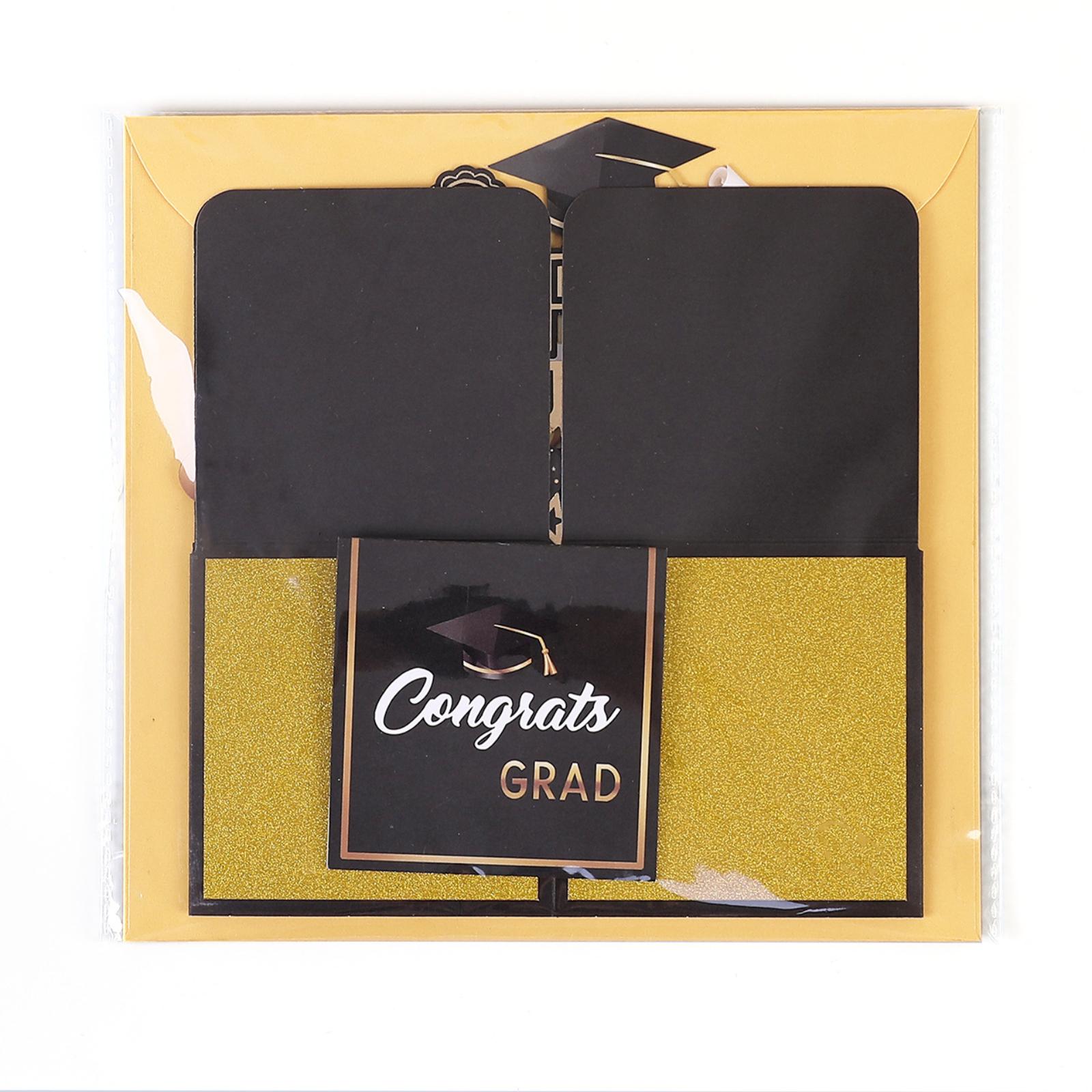 Pop Up Graduation Card 3D Paper Box Design Laser Cut Embossed Congratulations Card Glitter Decoration Handmade Greeting Card One Size
Pop Up Graduation Card 3D Paper Box Design Laser Cut Embossed Congratulations Card Glitter Decoration Handmade Greeting Card One Size