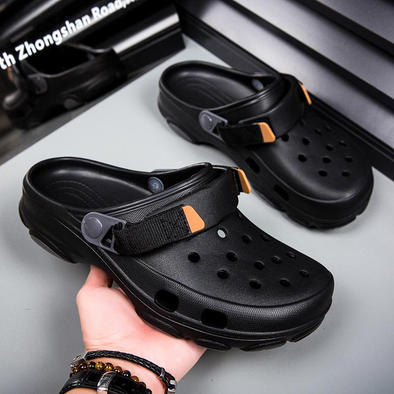 Мужские сандалии-клоги на липучке для двух способов ношения - Нескользящие, с мягкой подошвой для лета UK 10-11 серый/чёрный
Мужские сандалии-клоги на липучке для двух способов ношения - Нескользящие, с мягкой подошвой для лета UK 10-11 серый/чёрный