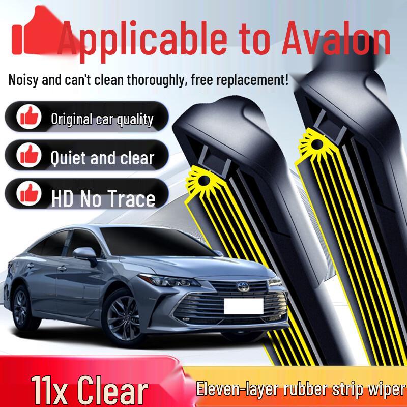 Suitable for Toyota Avalon: Frameless Silent Front Wiper Blade with Eleven-Layer Rubber Strip 19-23 models with U-shape
Suitable for Toyota Avalon: Frameless Silent Front Wiper Blade with Eleven-Layer Rubber Strip 19-23 models with U-shape