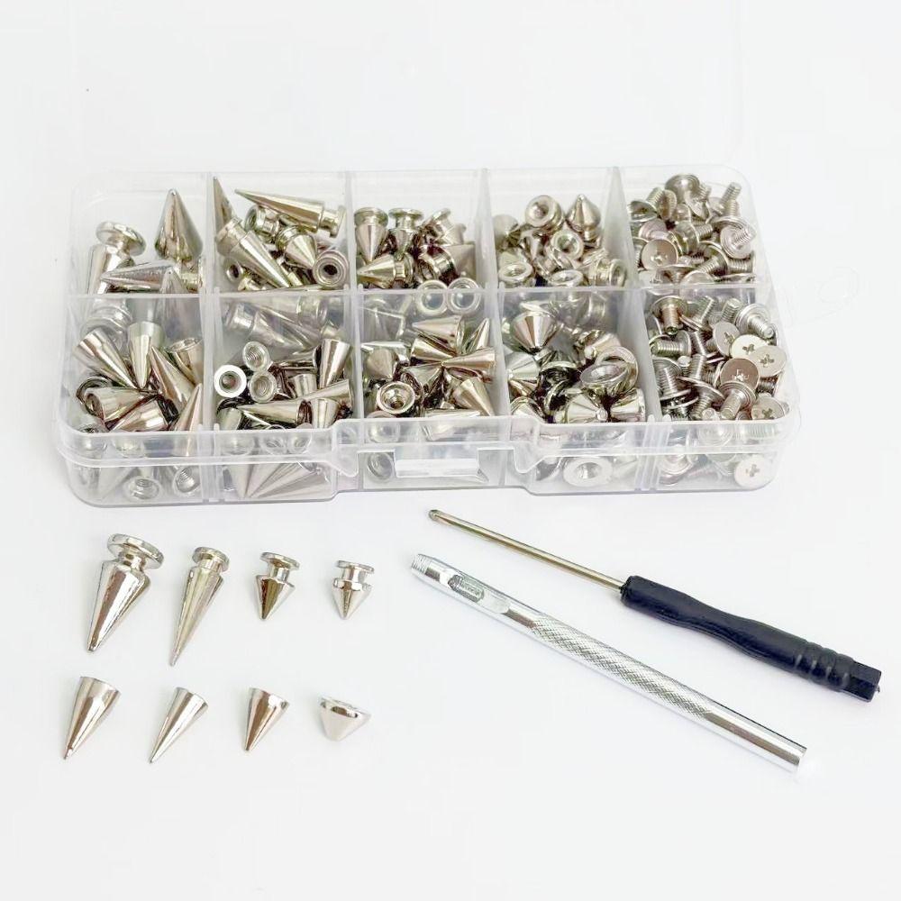 359Pcs Smooth Surface Punk Spikes and Studs Kit 8 Sizes Cone Spikes Kit Leather Accessories
359Pcs Smooth Surface Punk Spikes and Studs Kit 8 Sizes Cone Spikes Kit Leather Accessories