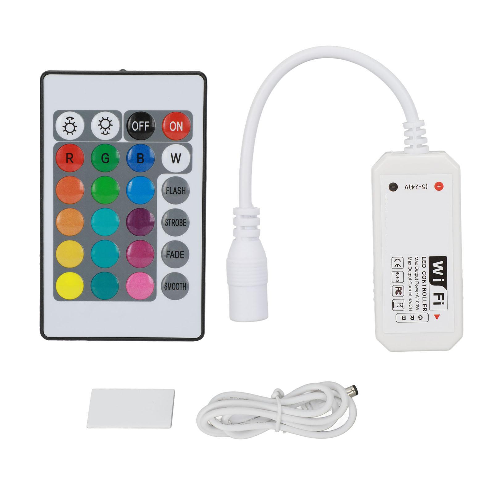 Smart WiFi LED Controller 4 Pin Cable RGB Led Strip Lights Wireless Controller with Remote Control
Smart WiFi LED Controller 4 Pin Cable RGB Led Strip Lights Wireless Controller with Remote Control
