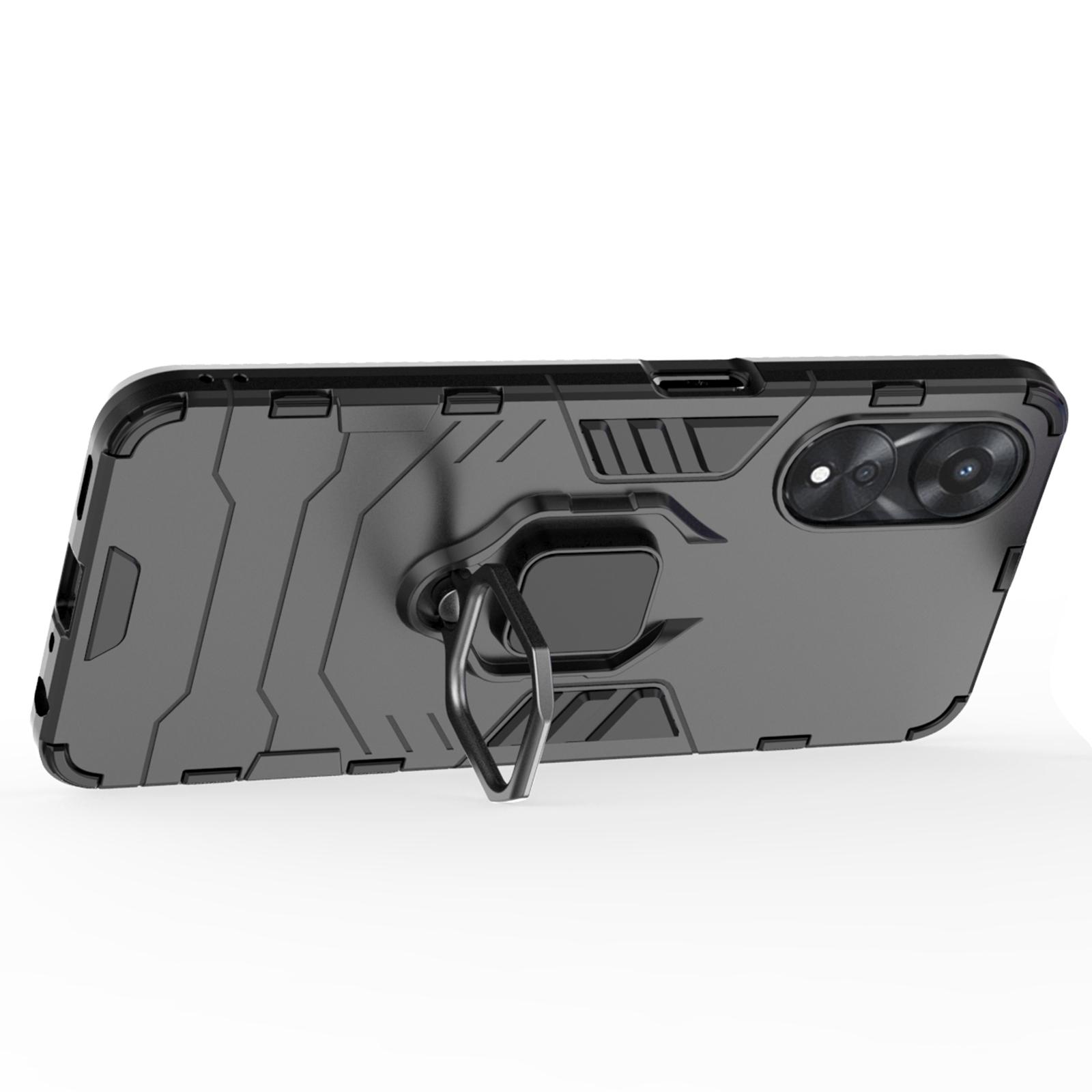For OPPO A58 5G Ring Holder Kickstand PC+TPU Phone Cover Drop-proof Protective Case Black
For OPPO A58 5G Ring Holder Kickstand PC+TPU Phone Cover Drop-proof Protective Case Black