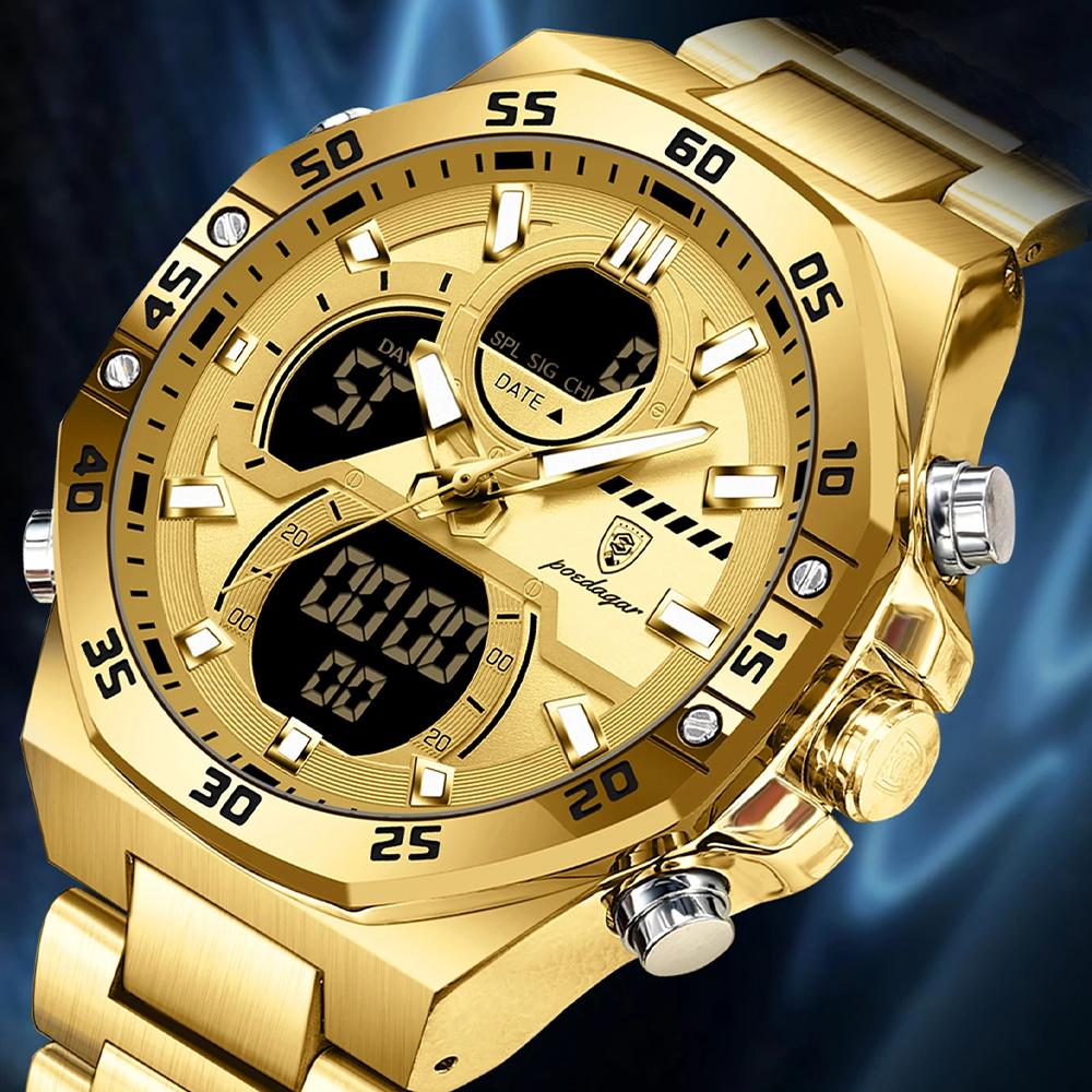 New Men Clock LED Luminous Waterproof Week Date Military Man Wristwatch Electronic Stainless Steel Quartz Men s Watches срібний
New Men Clock LED Luminous Waterproof Week Date Military Man Wristwatch Electronic Stainless Steel Quartz Men s Watches срібний