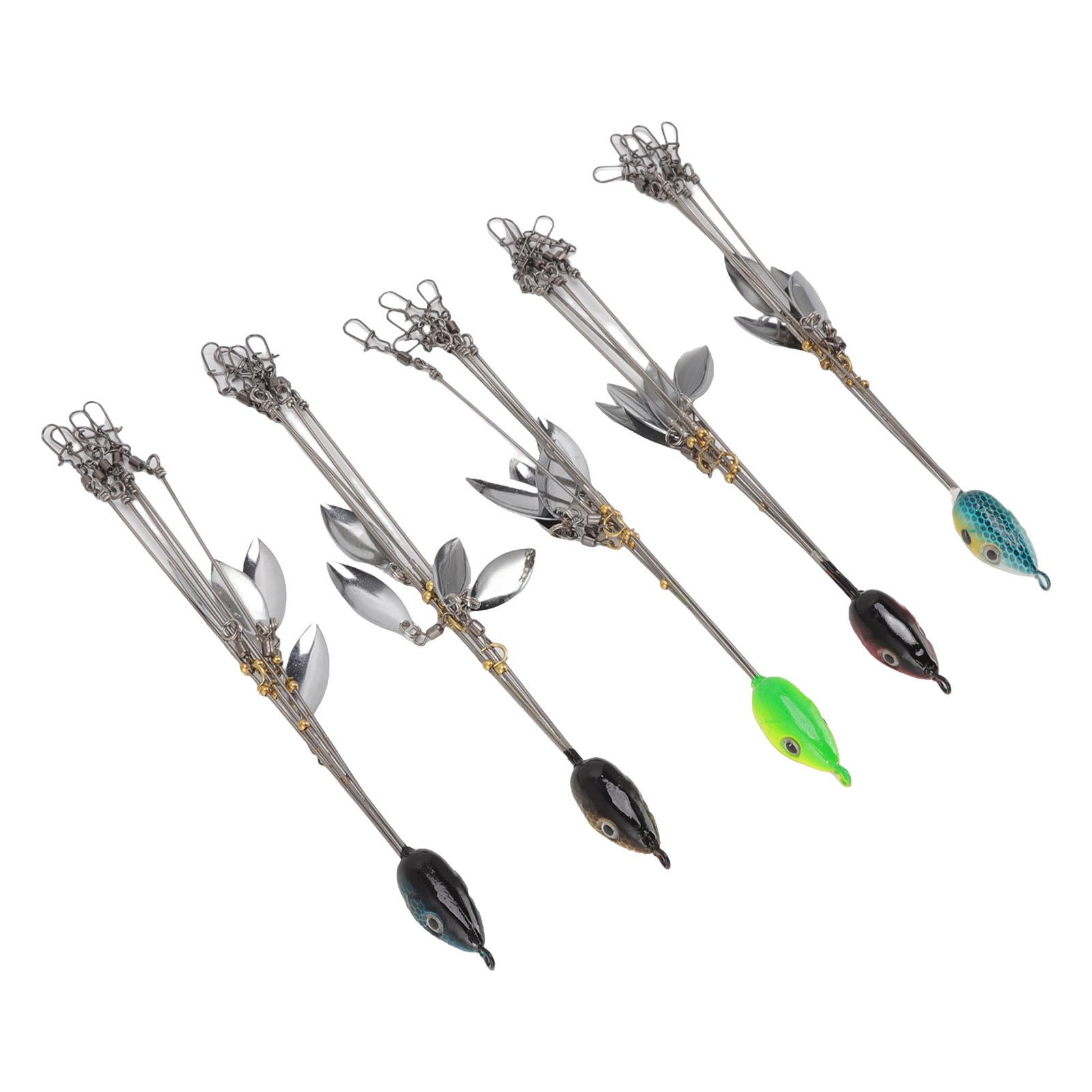 5pcs Lure Fishing Rigs Steel Umbrella Fishing Bass Lures Bait 18cm 4 Bladed Fishing Rigs for Freshwater Seawater
5pcs Lure Fishing Rigs Steel Umbrella Fishing Bass Lures Bait 18cm 4 Bladed Fishing Rigs for Freshwater Seawater