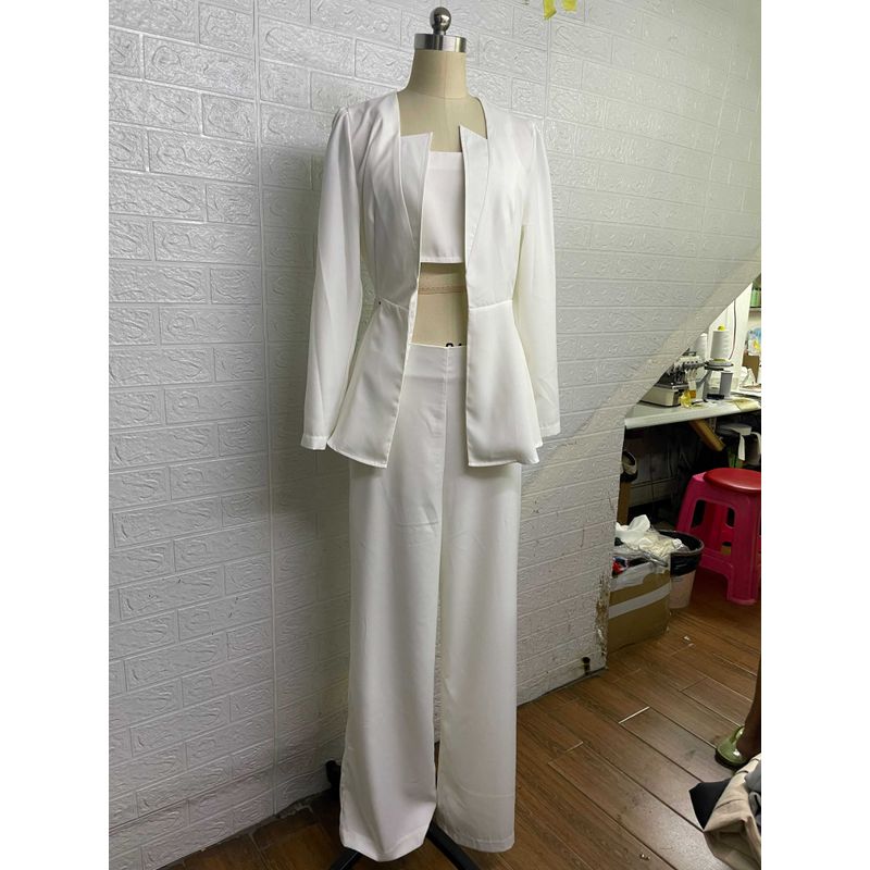 European and American Foreign Trade Cross-Border Amazon Autumn Temperament Fashion Commuting Suit Set Bra Pants Outerwear Three-Piece Set White M
European and American Foreign Trade Cross-Border Amazon Autumn Temperament Fashion Commuting Suit Set Bra Pants Outerwear Three-Piece Set White M