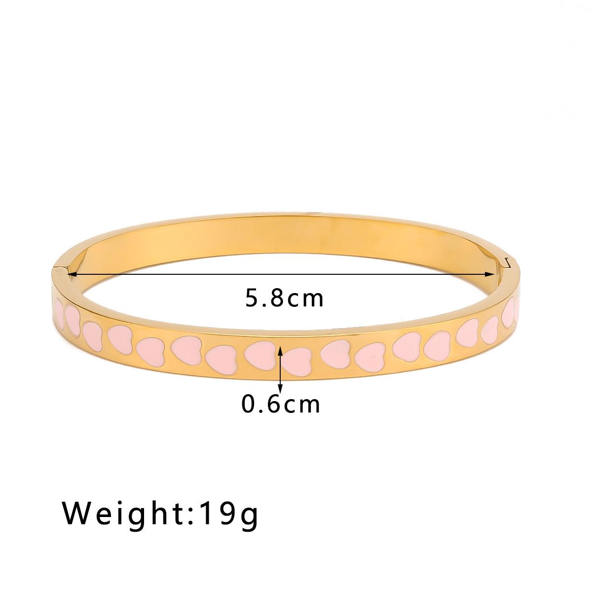 Stainless Steel Bangle Heart Drop Oil Peach Love Openable Bracelets For Women
Stainless Steel Bangle Heart Drop Oil Peach Love Openable Bracelets For Women