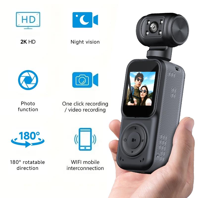 2K HD Action Camera 180° Rotatable Lens 130° Wide Angle WiFi Mini Vlog Camera with Night Vision Loop Recording for Sports Travel Outdoor Cycling NO Card чорний
2K HD Action Camera 180° Rotatable Lens 130° Wide Angle WiFi Mini Vlog Camera with Night Vision Loop Recording for Sports Travel Outdoor Cycling NO Card чорний