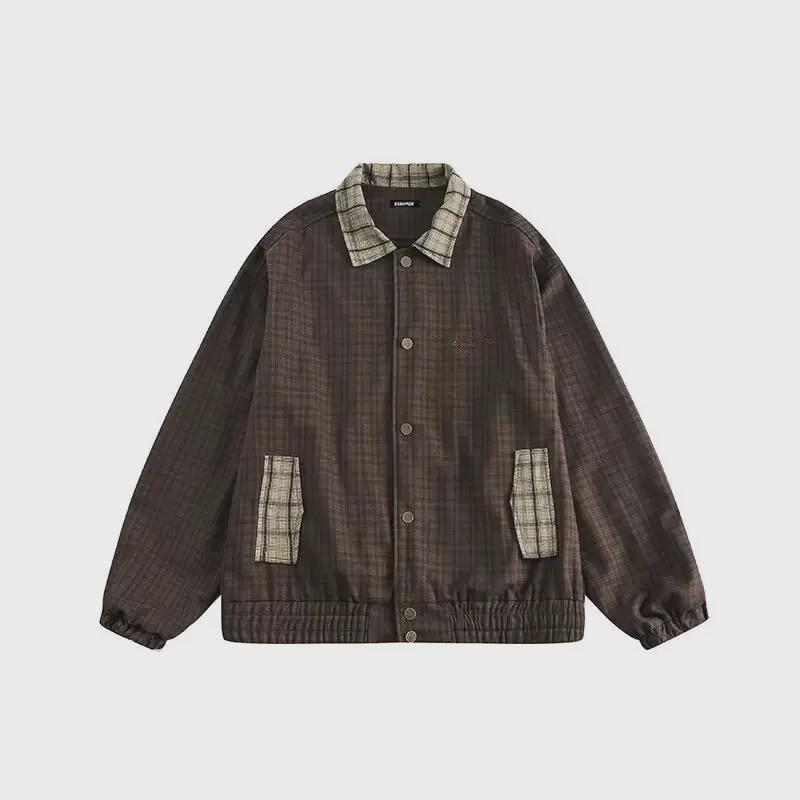 Куртка унисекс в стиле ретро с вышивкой в клетку — свободный повседневный дизайн с лацканами на осень Large коричневый
Куртка унисекс в стиле ретро с вышивкой в клетку — свободный повседневный дизайн с лацканами на осень Large коричневый