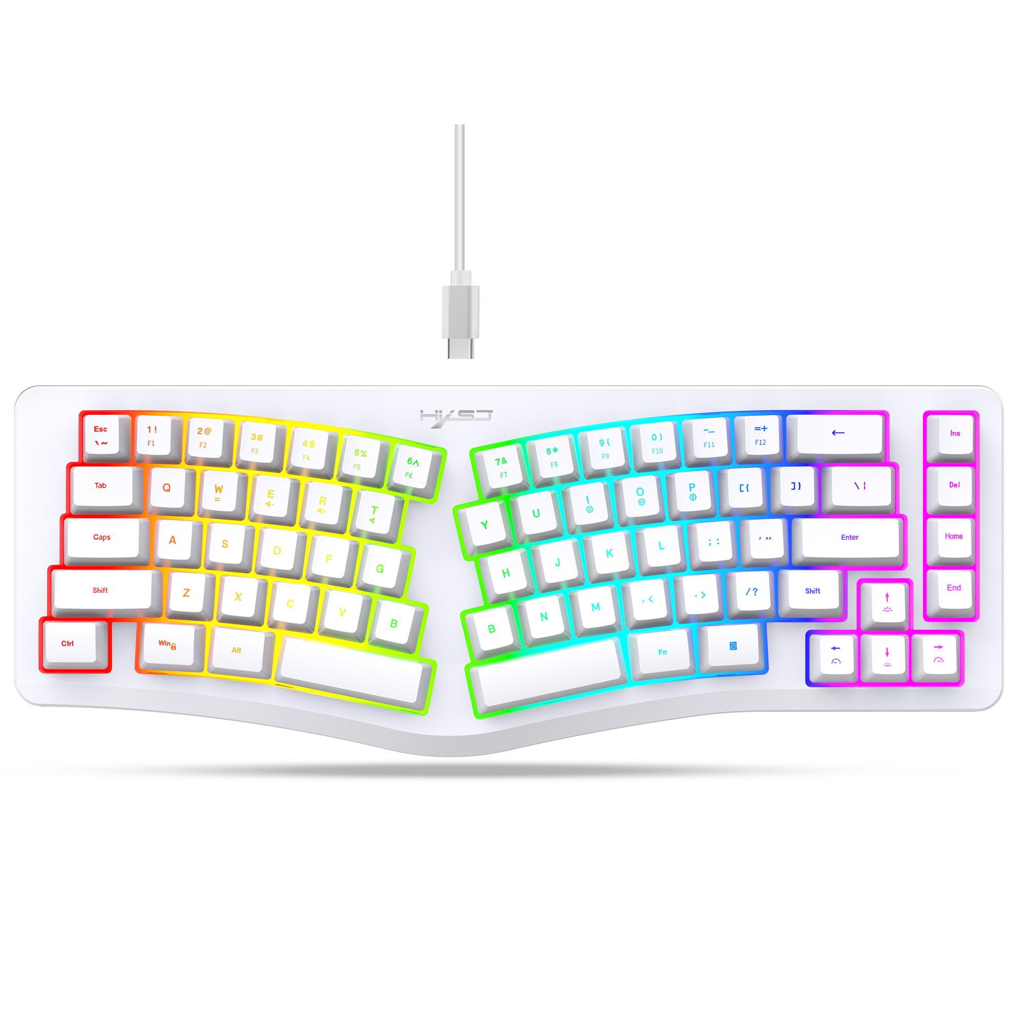 HXSJ J70 Ergonomic 69 Keys Wired Keyboard for Desktop Laptop Membrane Gaming Keyboard with RGB Backlit B
HXSJ J70 Ergonomic 69 Keys Wired Keyboard for Desktop Laptop Membrane Gaming Keyboard with RGB Backlit B