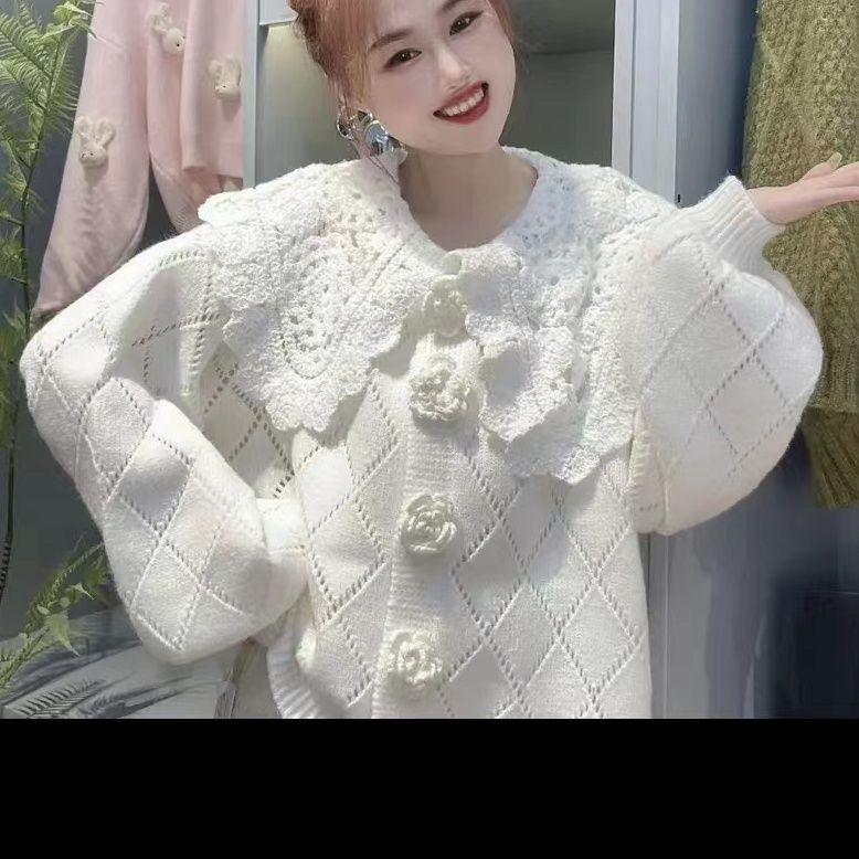 Кардиган свитер женский трехмерный цветок вязаный кружевной вышивкой кукольный воротник свободный милый корейский свитер кардиган One Size розовый
Кардиган свитер женский трехмерный цветок вязаный кружевной вышивкой кукольный воротник свободный милый корейский свитер кардиган One Size розовый