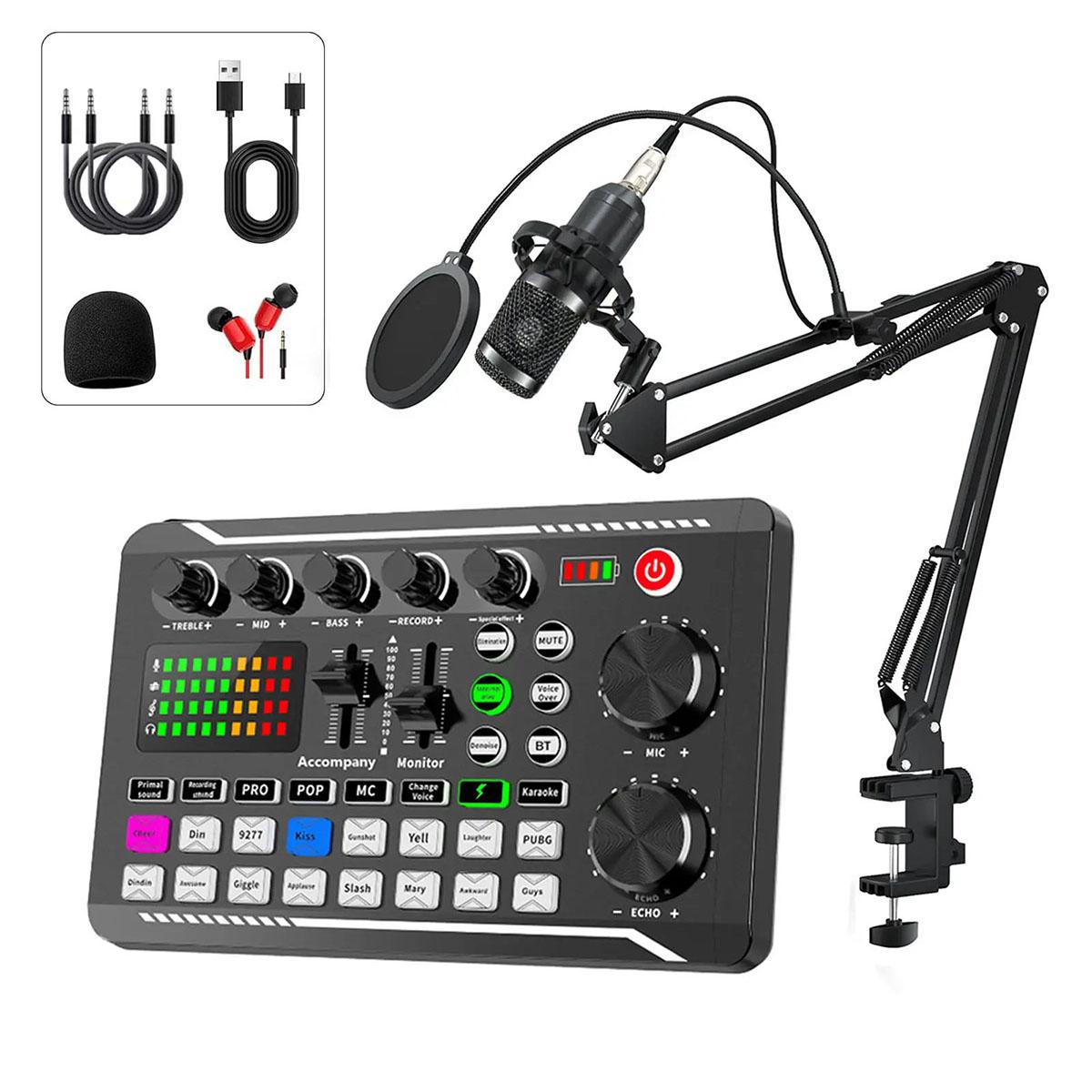 Live Podcast Equipment Set, with BM800 studio microphone, audio mixer supports a variety of sound effects, for PC,live broadcast Black Microphone Set
Live Podcast Equipment Set, with BM800 studio microphone, audio mixer supports a variety of sound effects, for PC,live broadcast Black Microphone Set