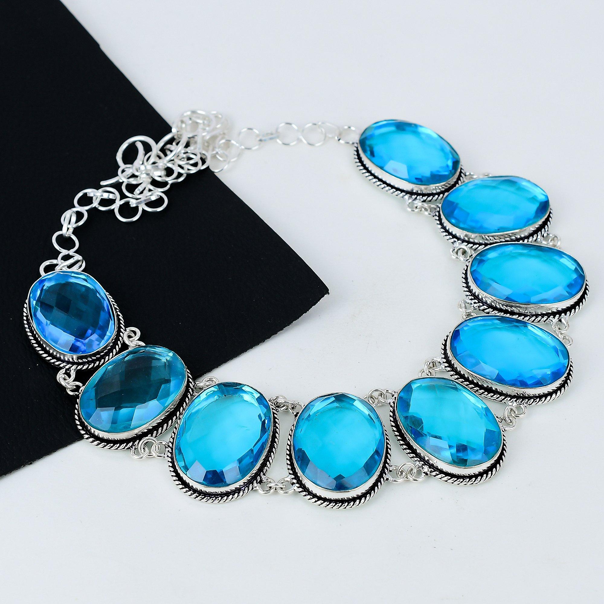 Swiss Blue Topaz Gemstone Handmade 925 Sterling Silver Electroform Necklace, Swiss Blue Topaz Silver For Wife Unisex Necklace Easter Gifts 20 синій
Swiss Blue Topaz Gemstone Handmade 925 Sterling Silver Electroform Necklace, Swiss Blue Topaz Silver For Wife Unisex Necklace Easter Gifts 20 синій