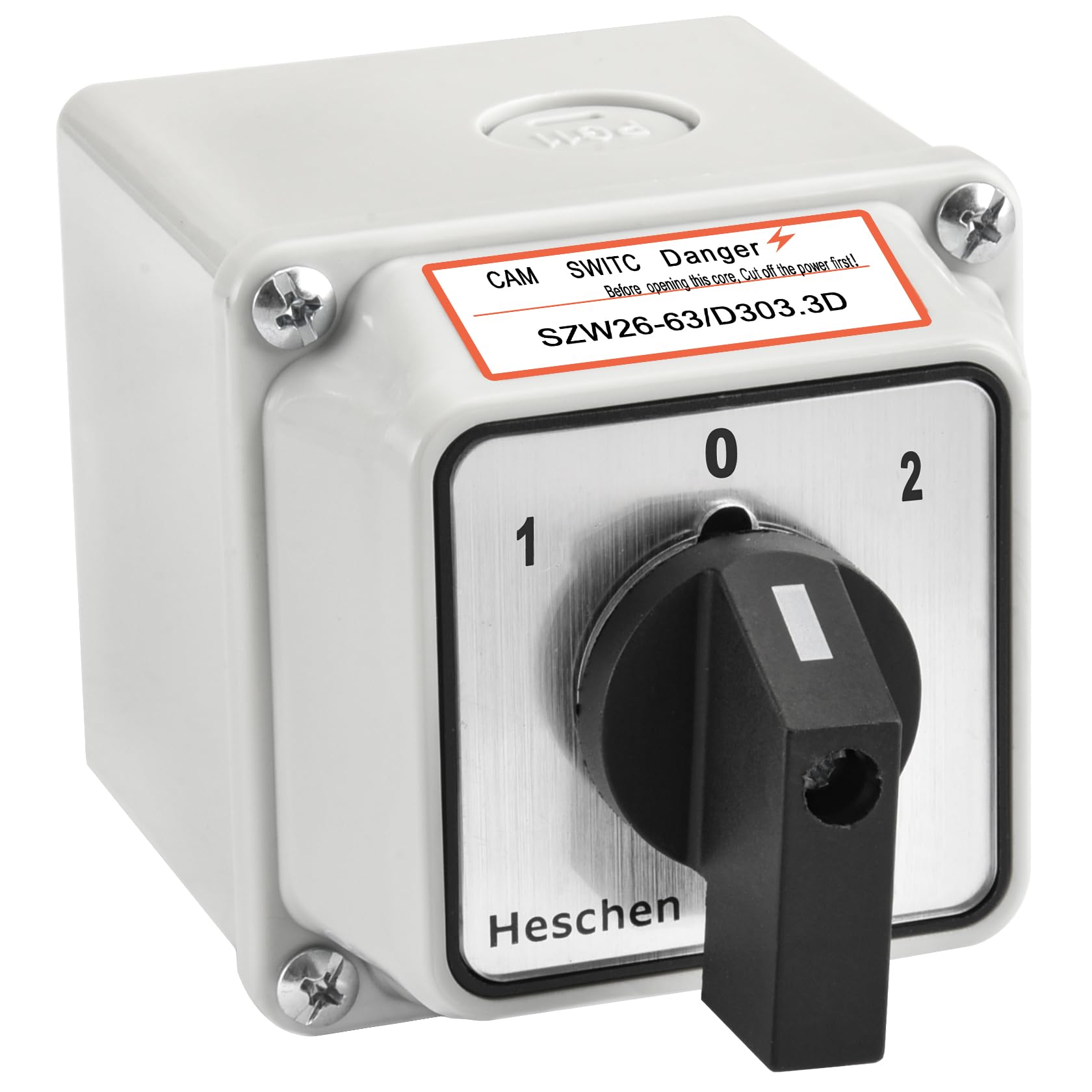 Heschen Universal Rotary Cam Selector Changeover 660V 3 Three Phase 12 with Master Switch Outer Box Switch, SZW26-63/D303.3D, 63A, ON-OFF-ON Position,
Heschen Universal Rotary Cam Selector Changeover 660V 3 Three Phase 12 with Master Switch Outer Box Switch, SZW26-63/D303.3D, 63A, ON-OFF-ON Position,