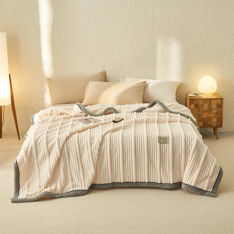 Milk Velvet Mother Strip Jacquard Solid Color Blanket Thickened Coral Velvet Sofa Air-conditioning Blanket Office Nap Blanket 100x120cm 1pcs
Milk Velvet Mother Strip Jacquard Solid Color Blanket Thickened Coral Velvet Sofa Air-conditioning Blanket Office Nap Blanket 100x120cm 1pcs