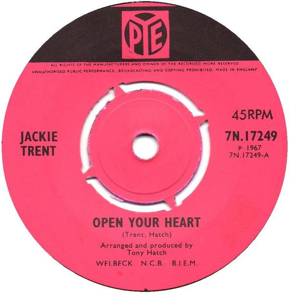 7inch Record JACKIE TRENT - Open Your Heart 7N17249 Pye Records 1967 UK Soul/Funk Used
7inch Record JACKIE TRENT - Open Your Heart 7N17249 Pye Records 1967 UK Soul/Funk Used
